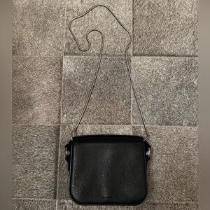 All Saints Echo Clutch - Embossed Stars Crossbody in Black